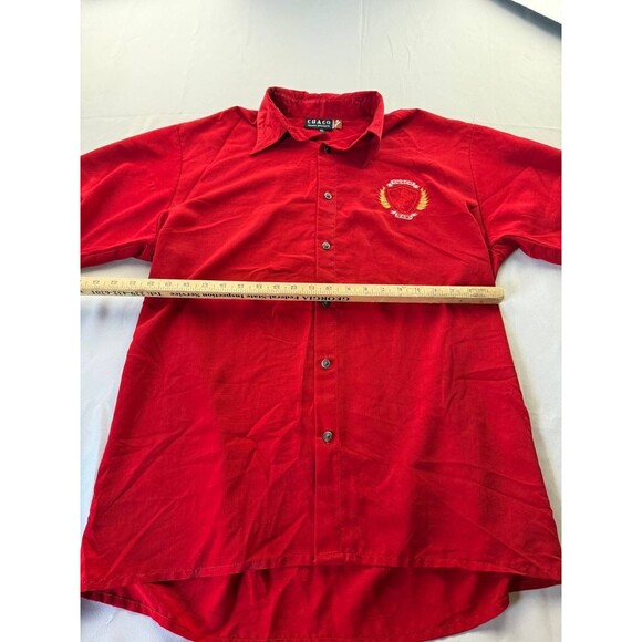 Cuaco Jeans Shirt Mens Size XL Red Button Up Short Sleeve Embroidered Casual - Picture 5 of 8